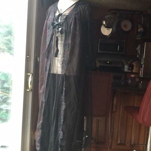 BLACK PEIGNOIR SET-sz M